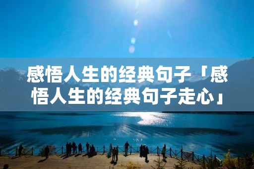 感悟人生的经典句子「感悟人生的经典句子走心」