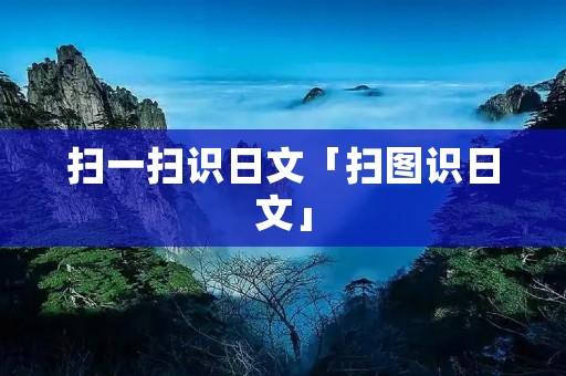 扫一扫识日文「扫图识日文」