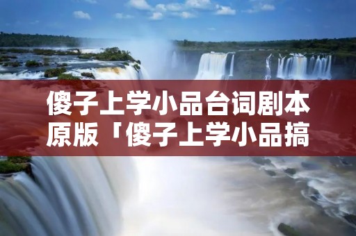 傻子上学小品台词剧本原版「傻子上学小品搞笑全集」