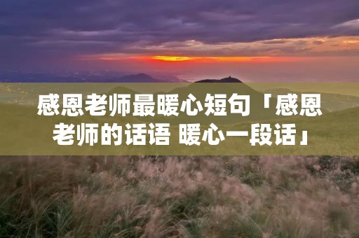 感恩老师最暖心短句「感恩老师的话语 暖心一段话」