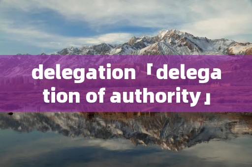 delegation「delegation of authority」 delegation「delegation of authority」