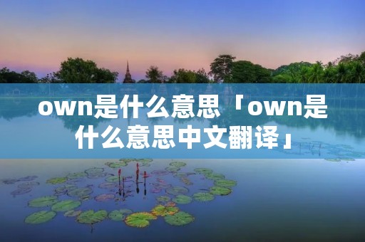 own是什么意思「own是什么意思中文翻译」 own是什么意思「own是什么意思中文翻译」