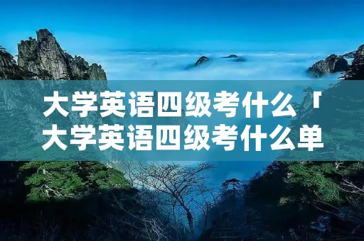 大学英语四级考什么「大学英语四级考什么单词」 大学英语四级考什么「大学英语四级考什么单词」