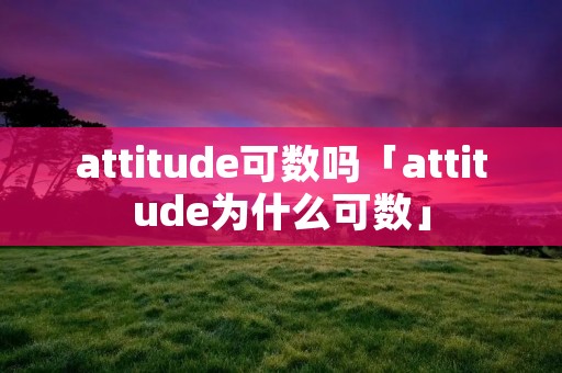 attitude可数吗「attitude为什么可数」
