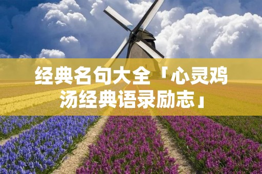 经典名句大全「心灵鸡汤经典语录励志」