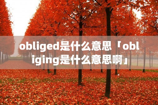 obliged是什么意思「obliging是什么意思啊」