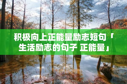 积极向上正能量励志短句「生活励志的句子 正能量」 积极向上正能量励志短句「生活励志的句子 正能量」