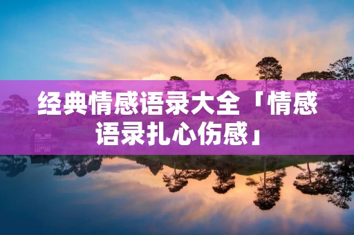 经典情感语录大全「情感语录扎心伤感」