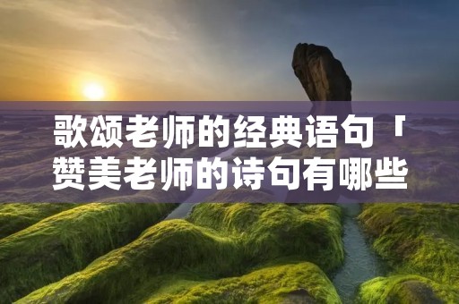歌颂老师的经典语句「赞美老师的诗句有哪些」