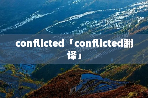conflicted「conflicted翻译」