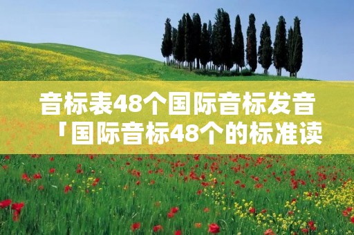 音标表48个国际音标发音「国际音标48个的标准读法视频」