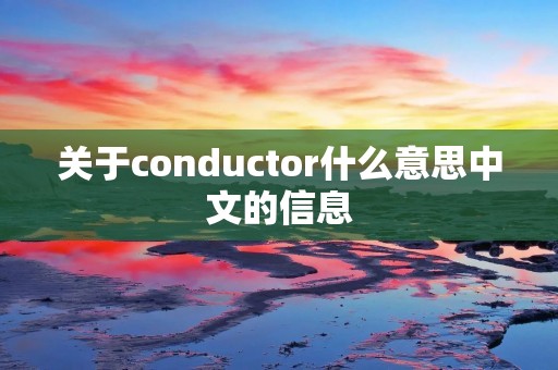 关于conductor什么意思中文的信息 关于conductor什么意思中文的信息
