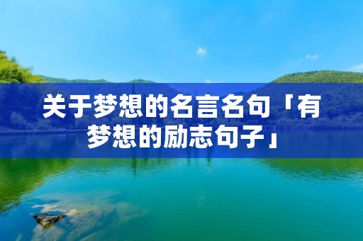 关于梦想的名言名句「有梦想的励志句子」
