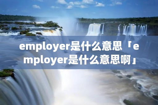 employer是什么意思「employer是什么意思啊」