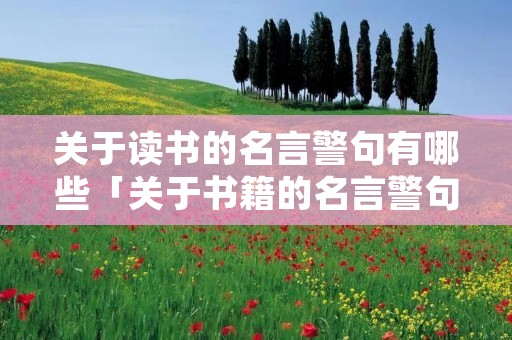关于读书的名言警句有哪些「关于书籍的名言警句」