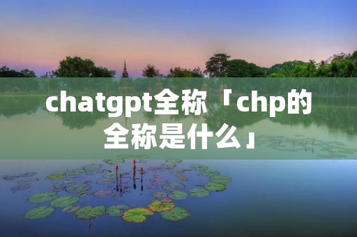 chatgpt全称「chp的全称是什么」