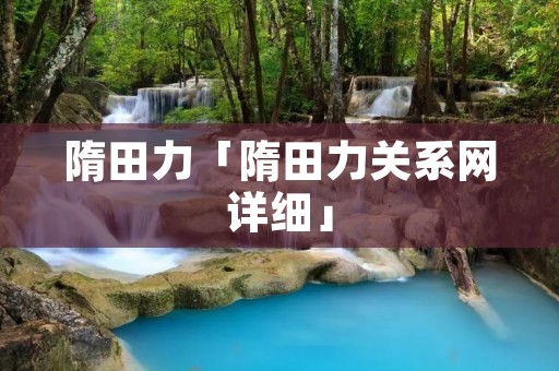 隋田力「隋田力关系网详细」 隋田力「隋田力关系网详细」