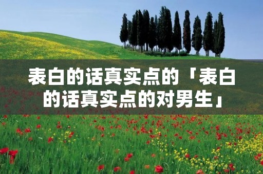 表白的话真实点的「表白的话真实点的对男生」