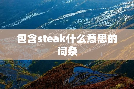 包含steak什么意思的词条 包含steak什么意思的词条