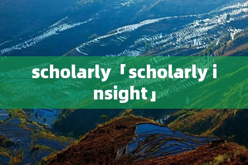 scholarly「scholarly insight」