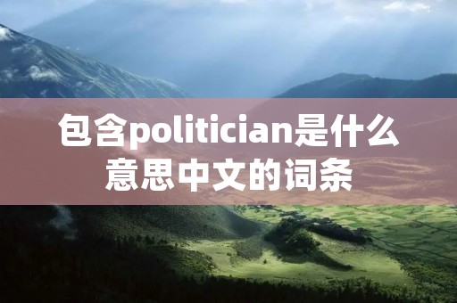 包含politician是什么意思中文的词条