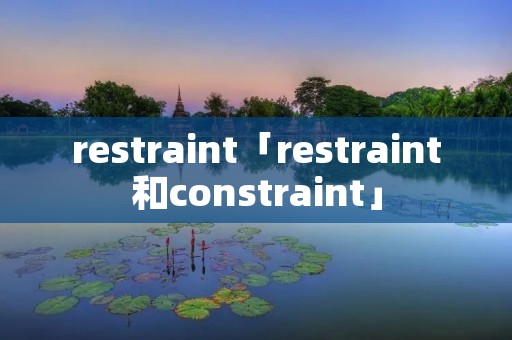 restraint「restraint和constraint」 restraint「restraint和constraint」