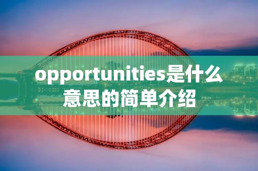 opportunities是什么意思的简单介绍