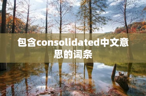 包含consolidated中文意思的词条