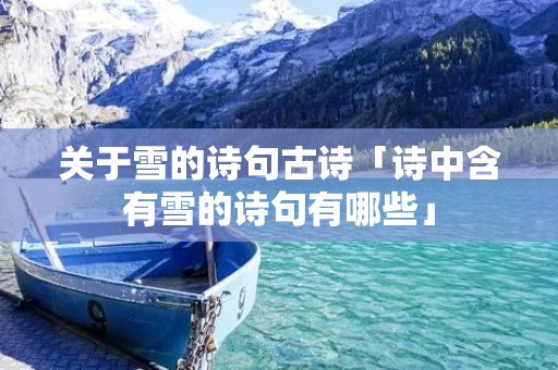 关于雪的诗句古诗「诗中含有雪的诗句有哪些」