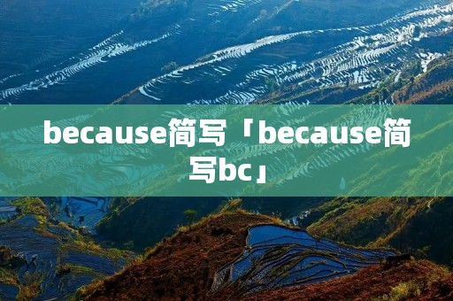 because简写「because简写bc」 because简写「because简写bc」
