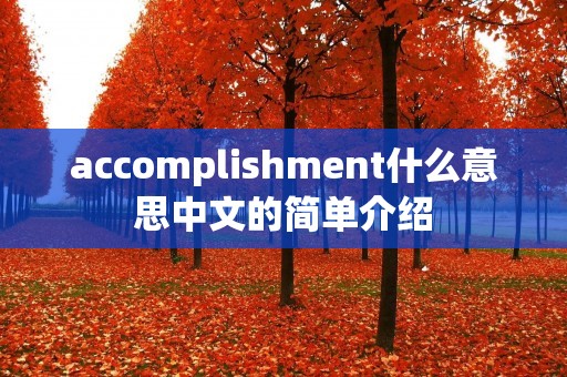 accomplishment什么意思中文的简单介绍