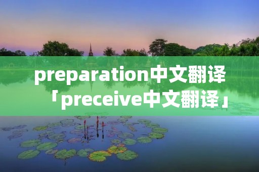 preparation中文翻译「preceive中文翻译」