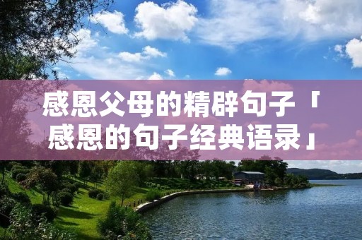 感恩父母的精辟句子「感恩的句子经典语录」