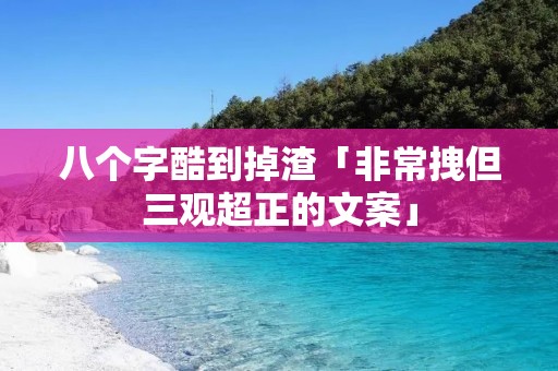 八个字酷到掉渣「非常拽但三观超正的文案」