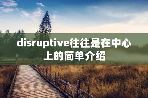 disruptive往往是在中心上的简单介绍 disruptive往往是在中心上的简单介绍