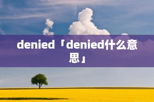 denied「denied什么意思」