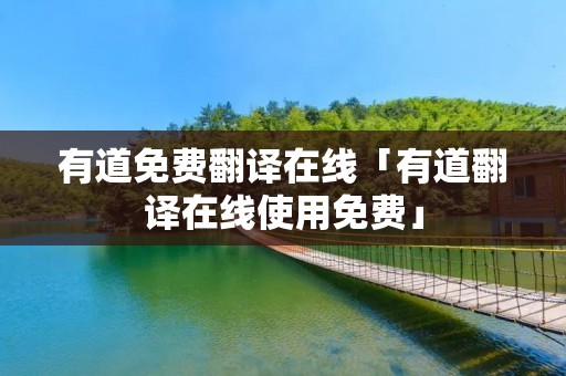 有道免费翻译在线「有道翻译在线使用免费」
