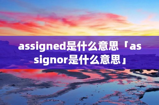 assigned是什么意思「assignor是什么意思」 assigned是什么意思「assignor是什么意思」
