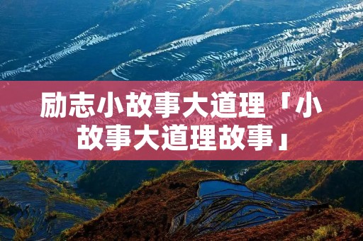 励志小故事大道理「小故事大道理故事」