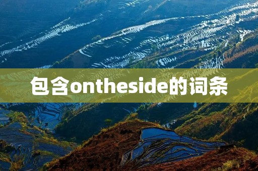 包含ontheside的词条 包含ontheside的词条