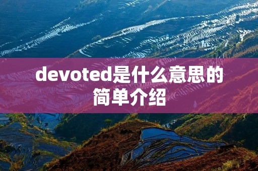 devoted是什么意思的简单介绍