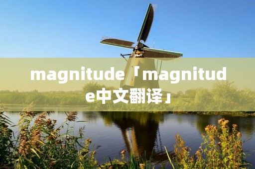 magnitude「magnitude中文翻译」