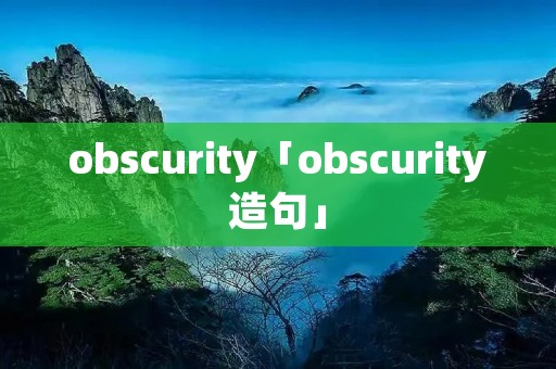 obscurity「obscurity造句」