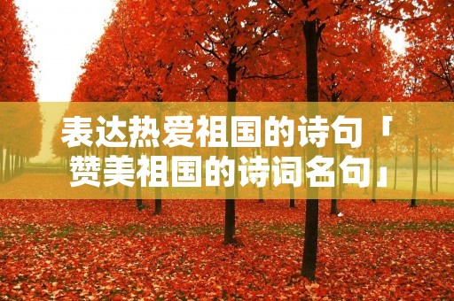 表达热爱祖国的诗句「赞美祖国的诗词名句」