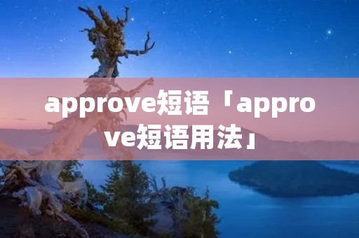 approve短语「approve短语用法」