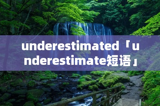 underestimated「underestimate短语」