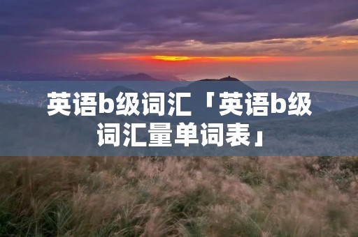 英语b级词汇「英语b级词汇量单词表」
