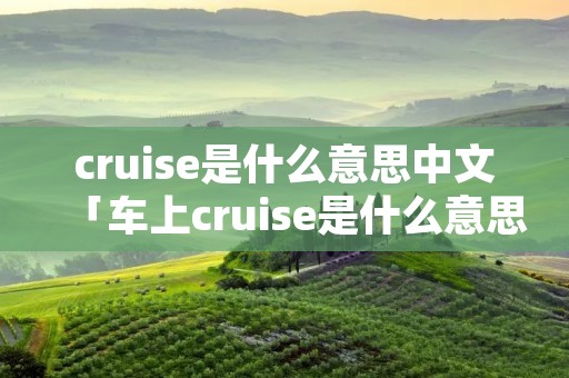 cruise是什么意思中文「车上cruise是什么意思中文」