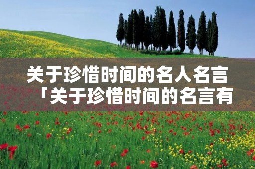关于珍惜时间的名人名言「关于珍惜时间的名言有什么」