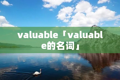 valuable「valuable的名词」 valuable「valuable的名词」